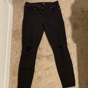 Guess Black Ripped Skinny Jeans